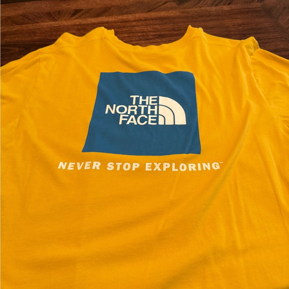 The North Face Yellow Tee with Blue Logo